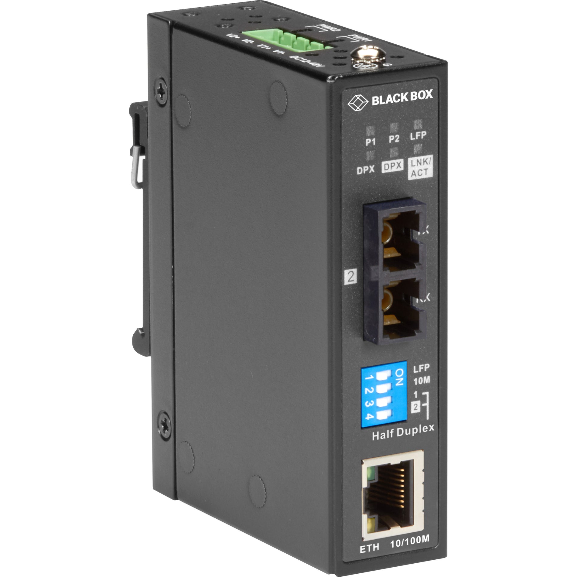 Black Box LMC281A LMC280 Series Fast Ethernet Industrial Media Converter - Multimode SC, TAA Compliant, 3 Year Warranty