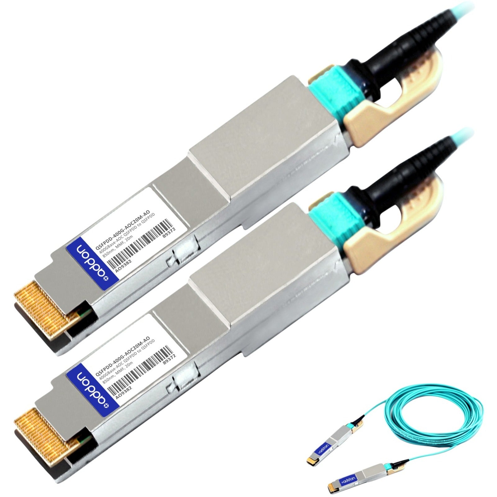 AddOn QSFPDD-400G-AOC20M-AO Fiber Optic Network Cable, 65.62 ft, 400 Gbit/s