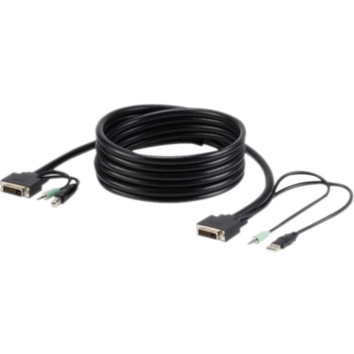 Belkin F1D9012B06T TAA DVI/USB/AUD SKVM CBL, 6ft - Gold Plated Connectors, Passive, Hook & Loop Strap