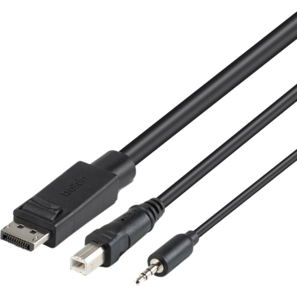 Belkin F1D9019B06T TAA DP/USB/Aud SKVM CBL, 6 ft KVM Cable, Gold Plated Connectors