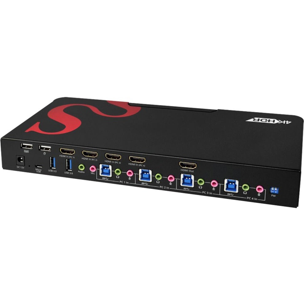 SIIG CE-H25611-S1 KVM Switchbox, 4K HDMI, USB 3.0, 4 Computers Supported