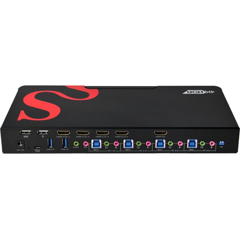 SIIG CE-H25611-S1 KVM Switchbox, 4K HDMI, USB 3.0, 4 Computers Supported