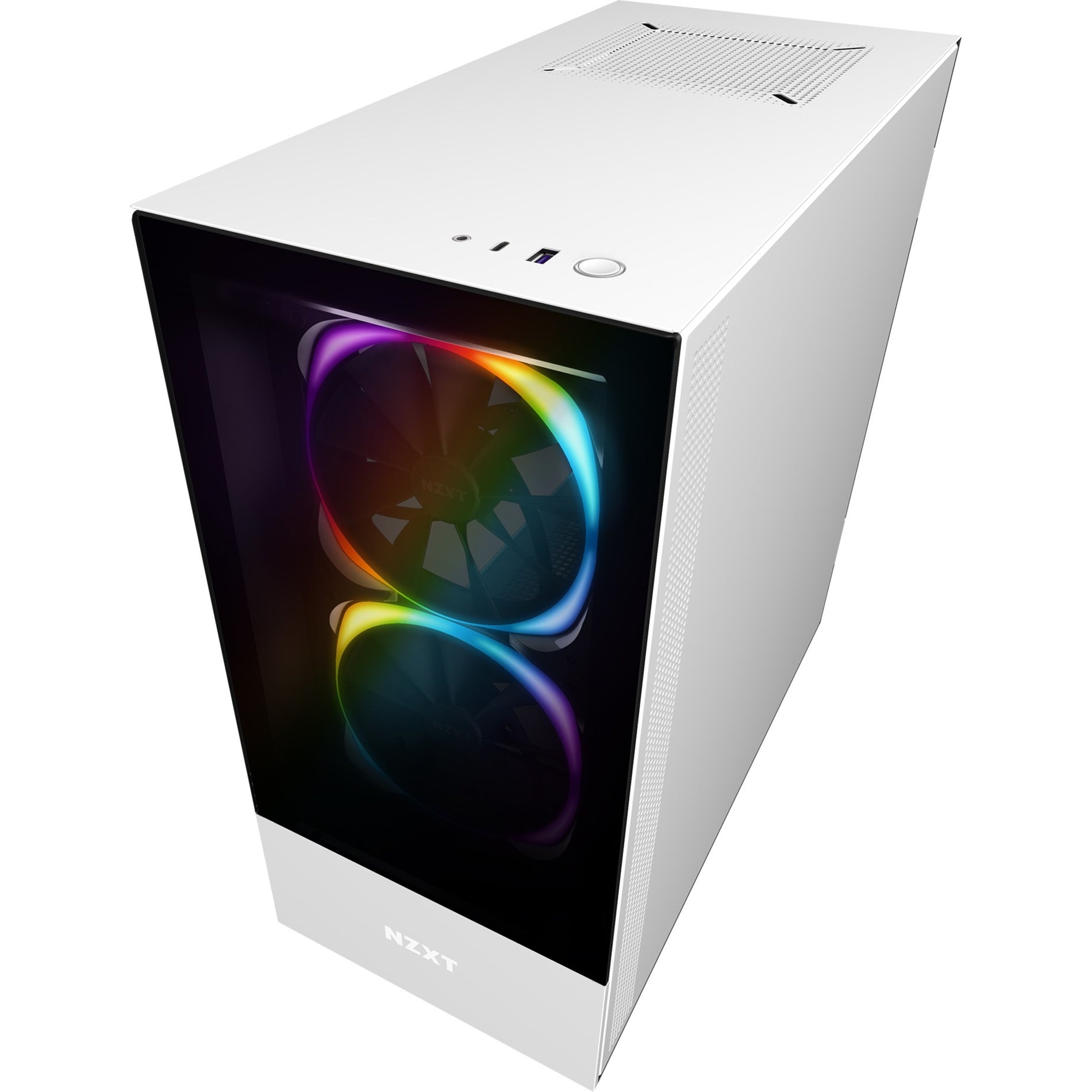 NZXT CA-H510E-W1 Premium Compact Mid-tower ATX Case, Matte White, 6 Expansion Bays, 9 Expansion Slots