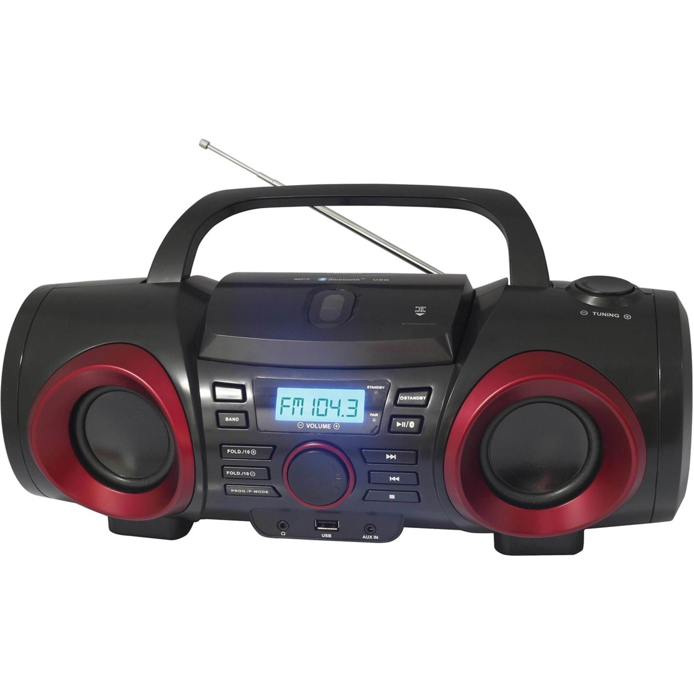 Naxa NPB267 MP3/CD Boombox mit Bluetooth Tragbarer Radio/CD-Player BoomBox