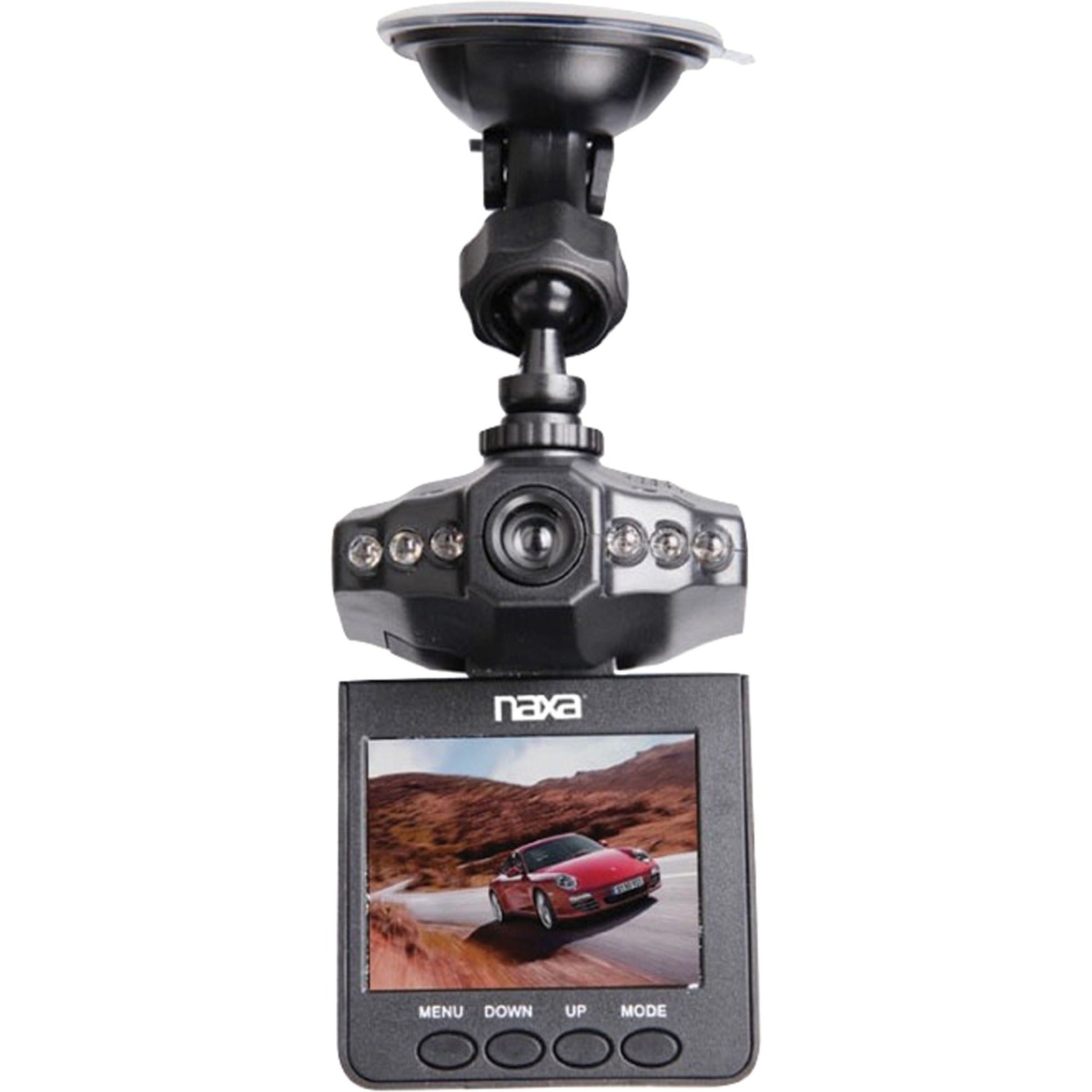 Naxa NCV6001 HD Car Dash Cam, 2.5" LCD Screen, Rechargeable Battery, Dashboard Mount