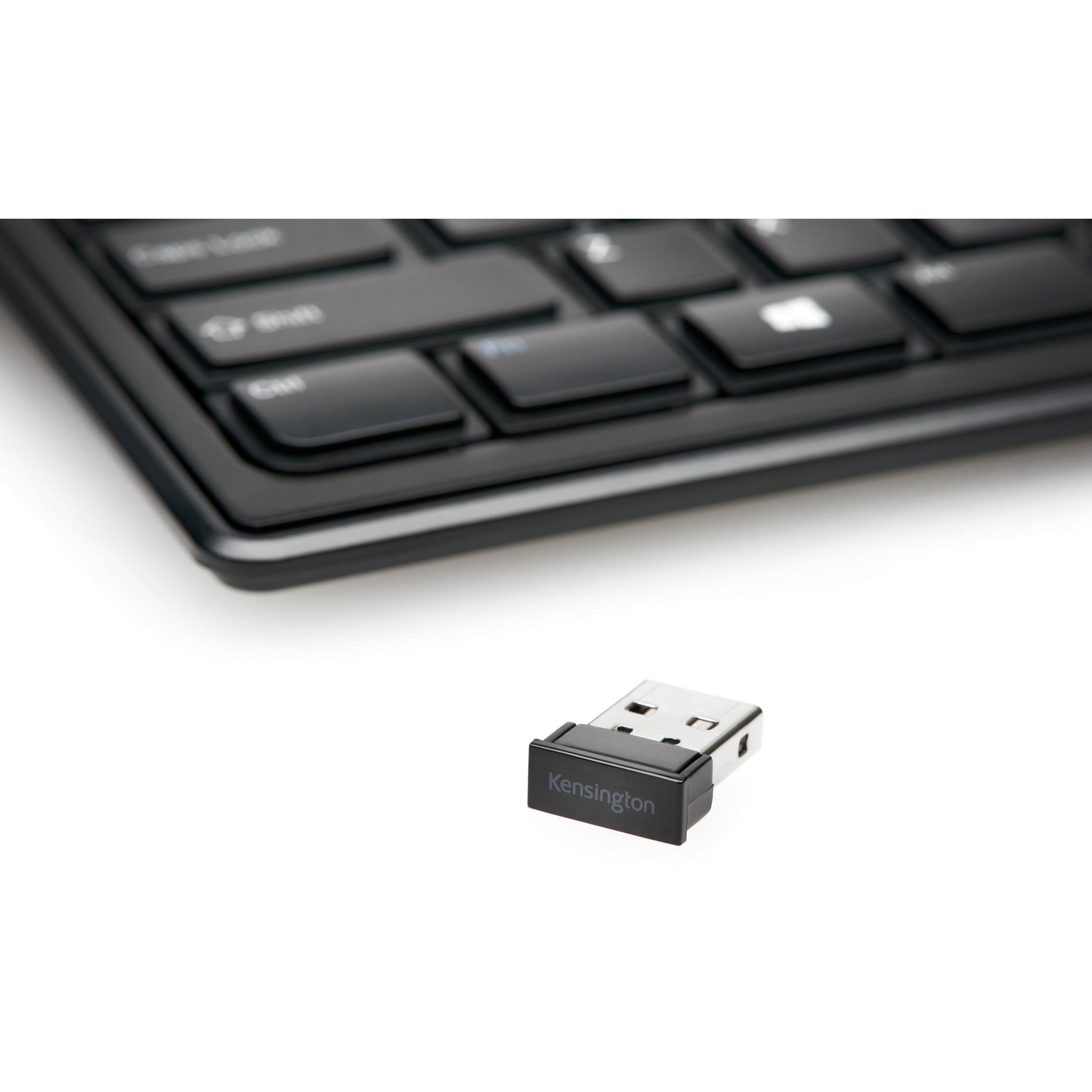 Kensington K72344US SlimType Wireless Keyboard, Ergonomic, Plug & Play, LED Indicator, Adjustable Tilt, Full-size Keyboard, Quiet Keys, Slim