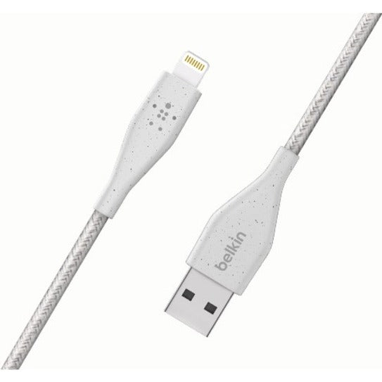 Belkin F8J236BT06-WHT DuraTek Plus Lightning to USB-A Cable with Strap, 6 ft, White
