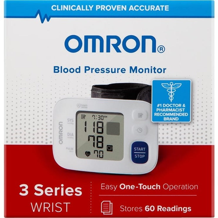 Omron BP6100 3 Series Wrist Blood Pressure Monitor, Memory Storage, Easy-to-read Display, Bluetooth Connectivity
