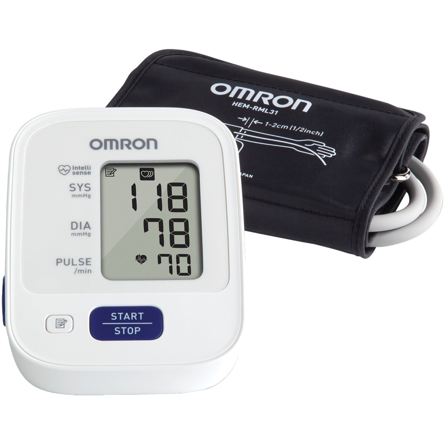 Omron BP7100 3 Series Upper Arm Blood Pressure Monitor, Memory Storage, Irregular Heartbeat Detection, Easy-to-read Display