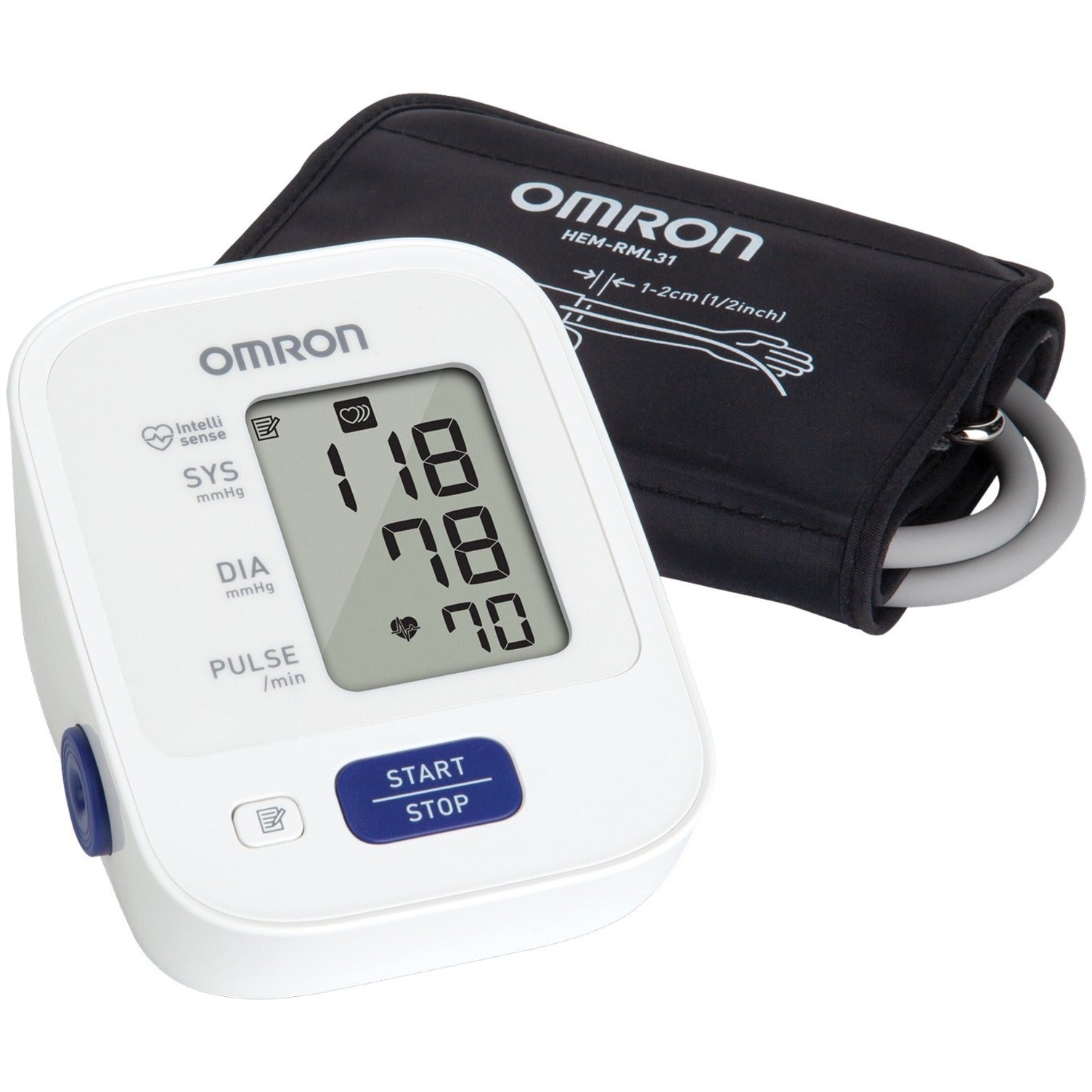 Omron BP7100 3 Series Upper Arm Blood Pressure Monitor, Memory Storage, Irregular Heartbeat Detection, Easy-to-read Display