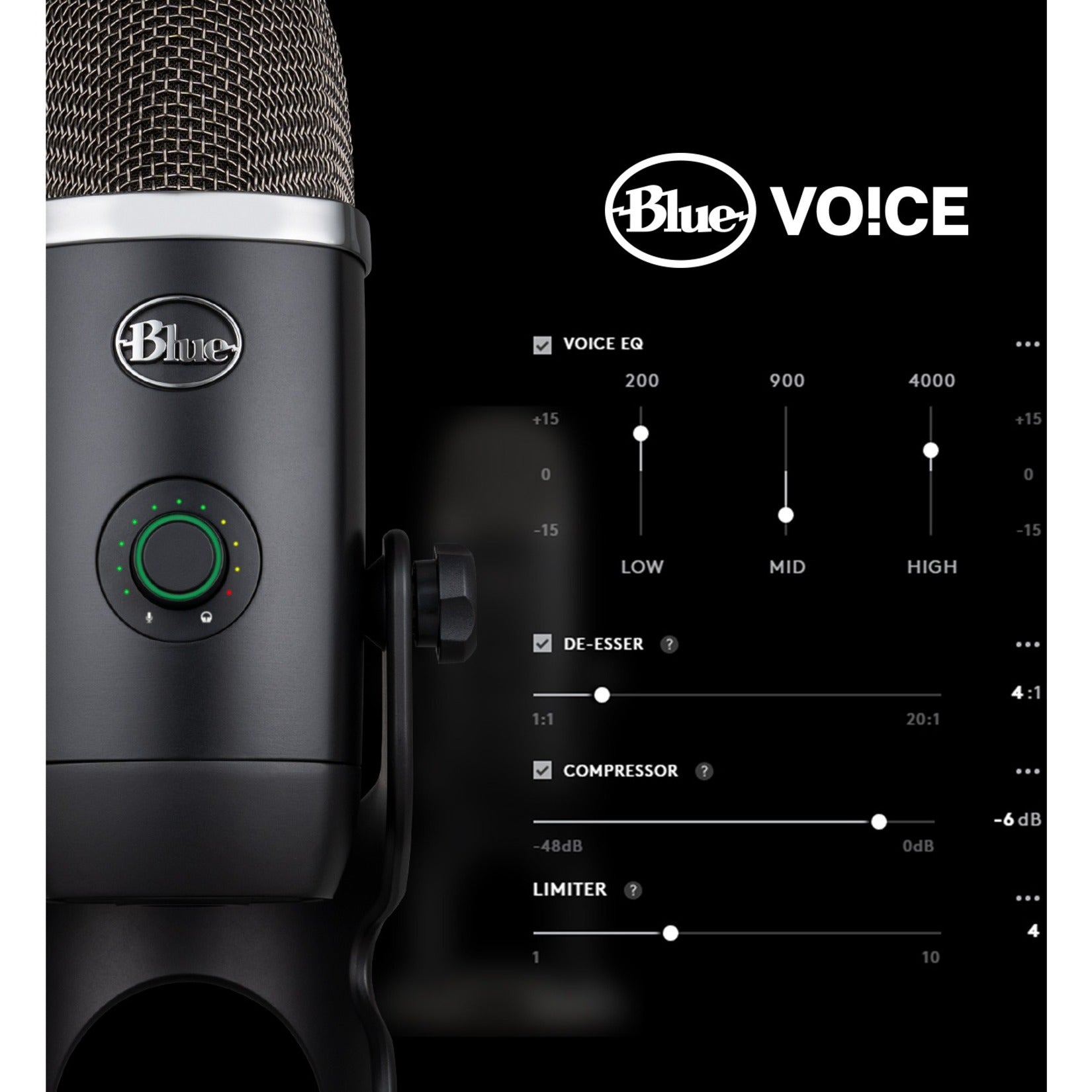 Blue 988-000105 Yeti X Professional USB Microphone for Gaming, Streaming and Podcasting, 2 Year Warranty, Stand Mountable/Desktop, Condenser