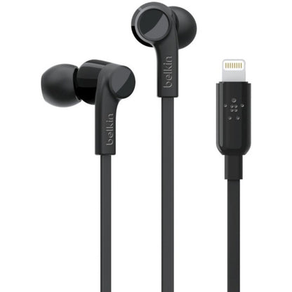 Belkin ROCKSTAR black earbuds with Lightning connector and angled earpiece design-alternate-image1