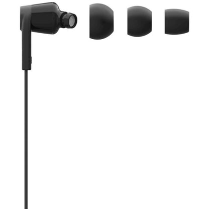 Three different sized ear tips shown with Belkin ROCKSTAR earbud-alternate-image2