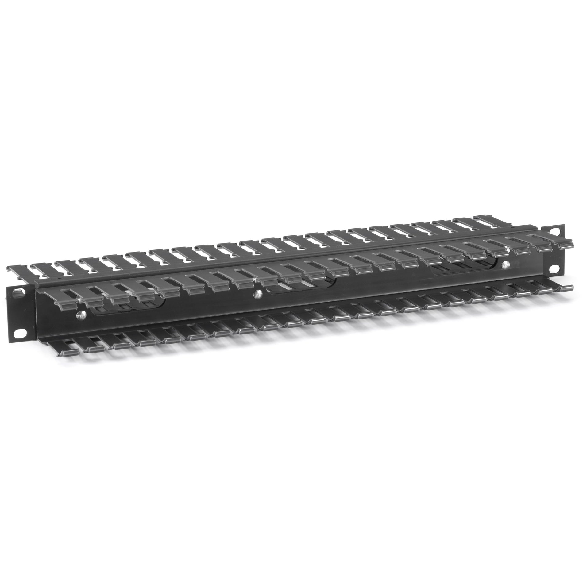 Black Box RMT105A 1U Horizontal 19" IT Rackmount Cable Manager Double-Sided Black, Lifetime Warranty, TAA Compliant