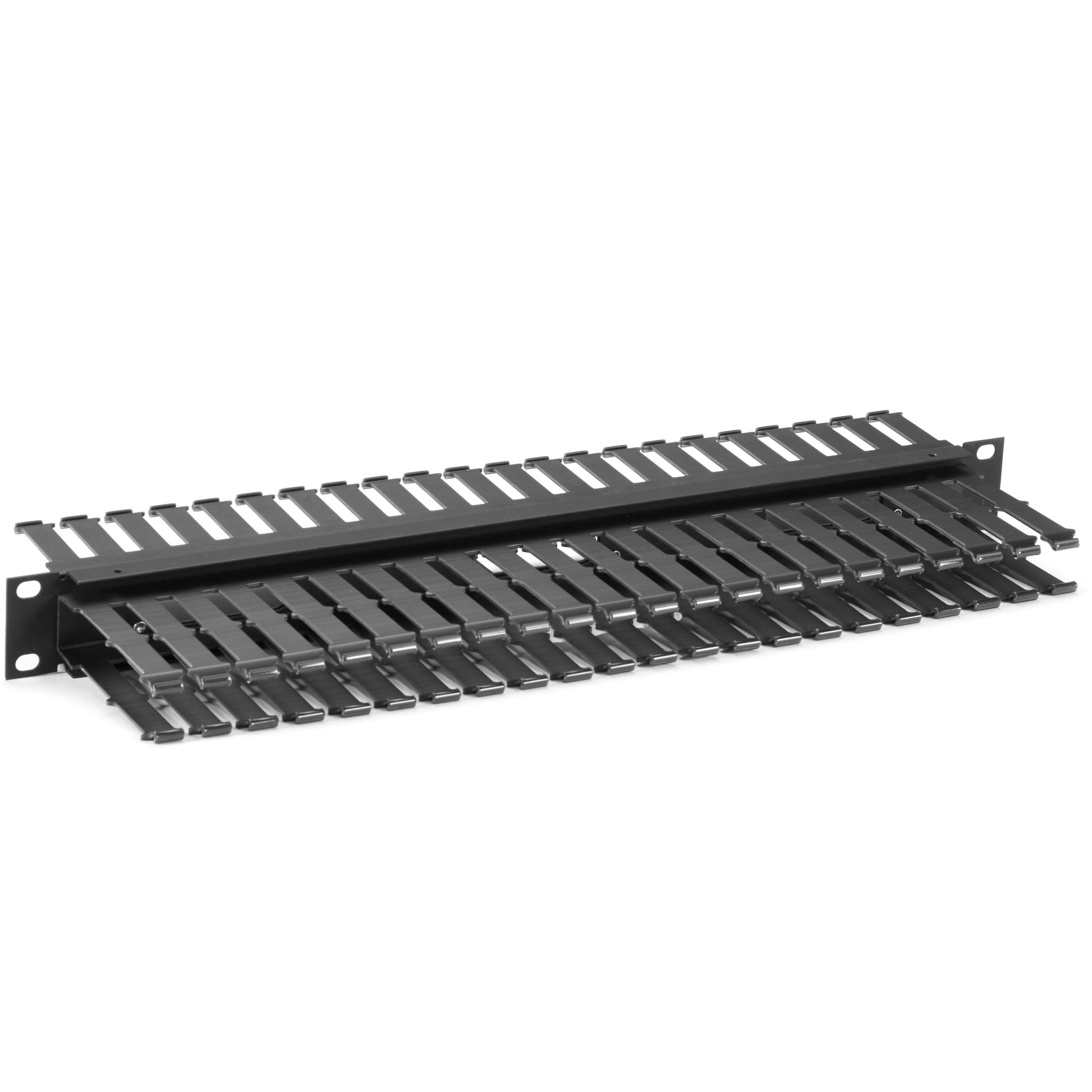 Black Box RMT105A 1U Horizontal 19" IT Rackmount Cable Manager Double-Sided Black, Lifetime Warranty, TAA Compliant