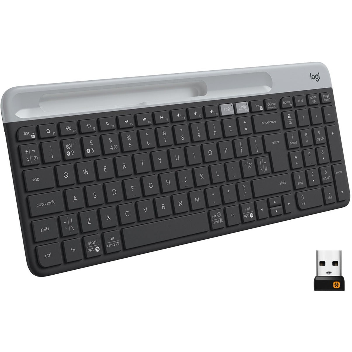 Logitech 920-009270 K580 Slim Multi-Device Wireless Keyboard Chrome OS Edition, Bluetooth/RF, Search, Google Assistant Key