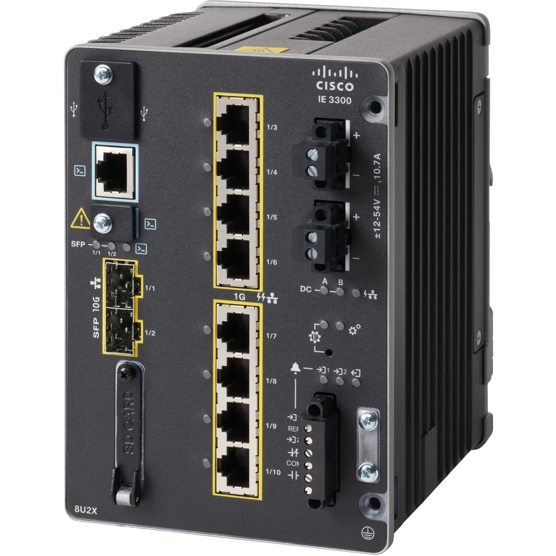 Cisco IE-3300-8P2S-A Catalyst Ethernet Switch, 8-Port Gigabit PoE+, 2-Port SFP, 240W PoE Budget