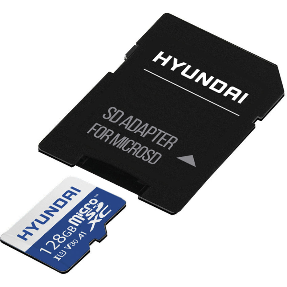 Hyundai SDC128GU3 128GB microSDXC Card, 4K UHS U3 A2, Lifetime Warranty