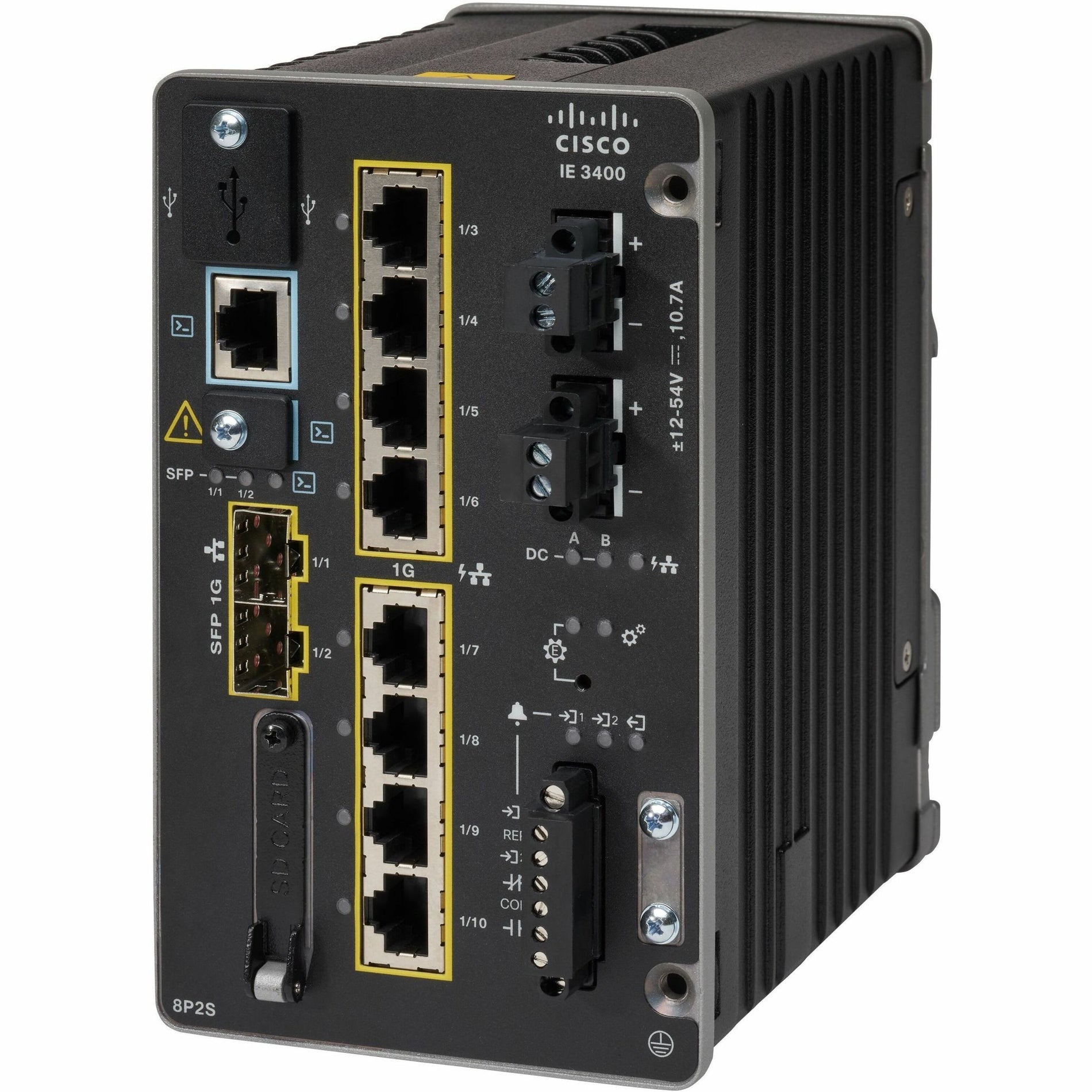 Cisco IE-3400-8P2S-E Catalyst Ethernet Switch, 8-Port Gigabit PoE+, DIN Rail Mountable