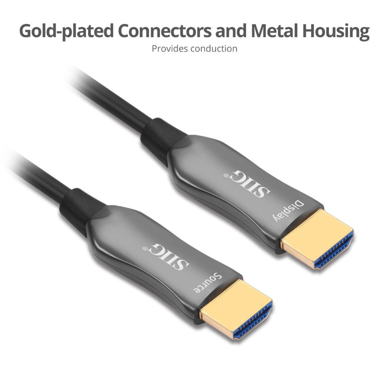 SIIG CB-H21311-S1 4K HDMI 2.0 AOC Cable - 60m, Active, 18 Gbit/s, Multi-mode Fiber Optic
