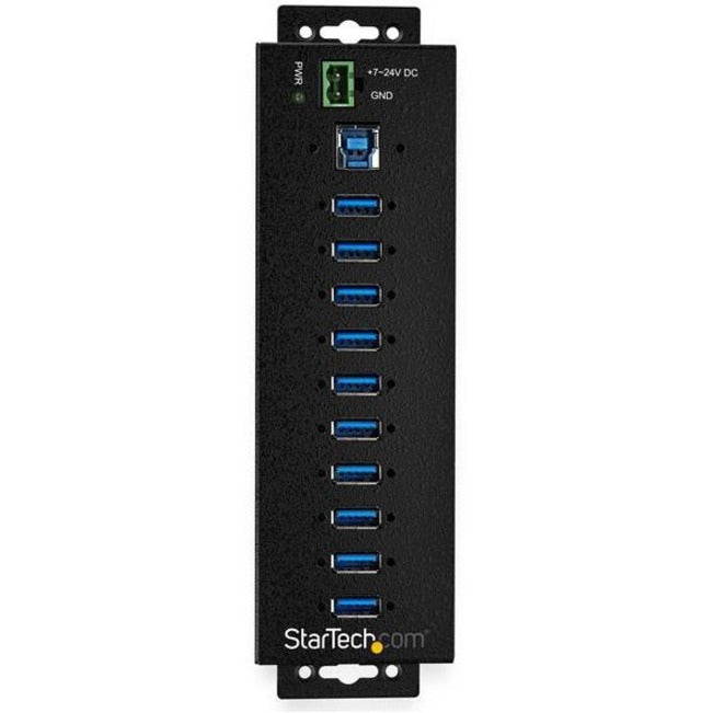 StarTech.com HB30A10AME USB Hub, 10-Port Industrial USB 3.0 Hub with External Power Adapter - ESD & 350W Surge Protection