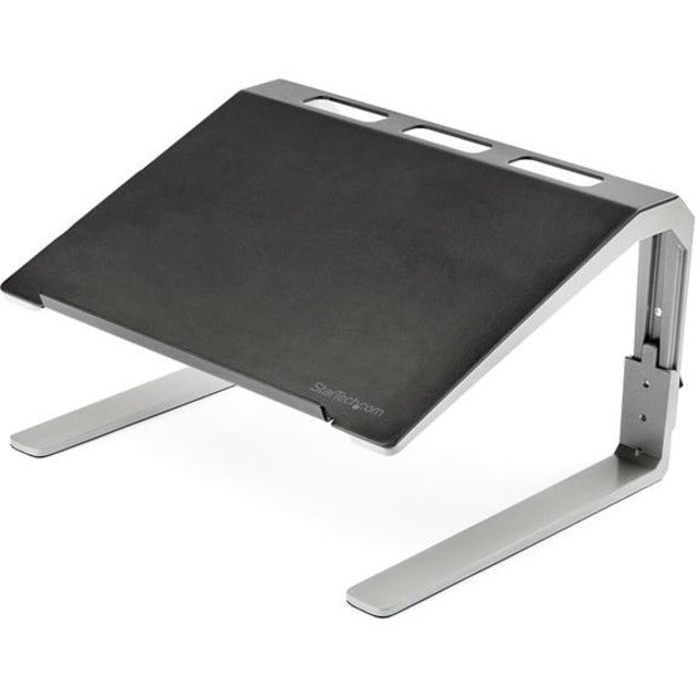 StarTech.com LTSTND Adjustable Laptop Stand - Heavy Duty Steel & Aluminum - Ergonomic Laptop Riser for Desk, 3 Height Settings, Tilted