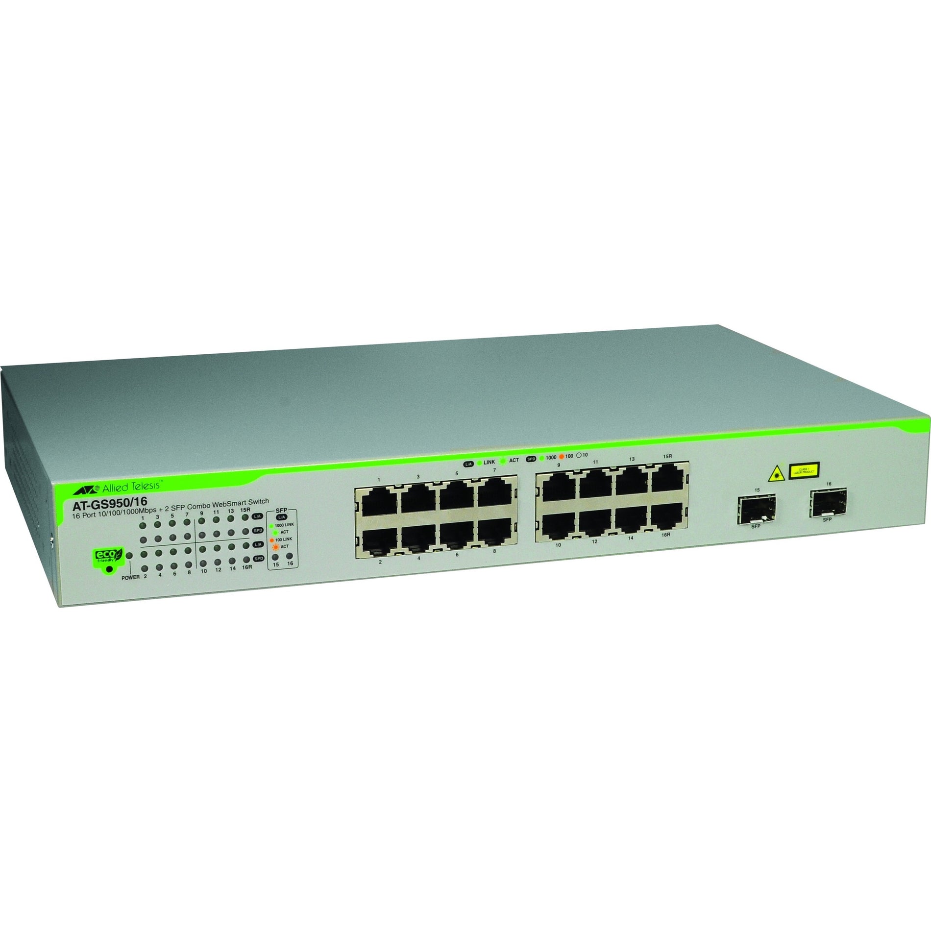 Allied Telesis AT-GS950/16-10 16 Port Gigabit WebSmart Switch, Lifetime Warranty, Non-Blocking Architecture, Link Aggregation