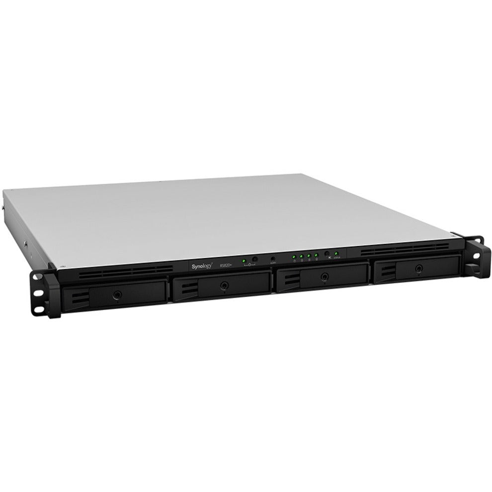 Synology RS820++ Plus SAN/NAS Storage System, Quad-core Atom C3538, 2GB DDR4, 4-Bay, 64TB Capacity, Rack-mountable