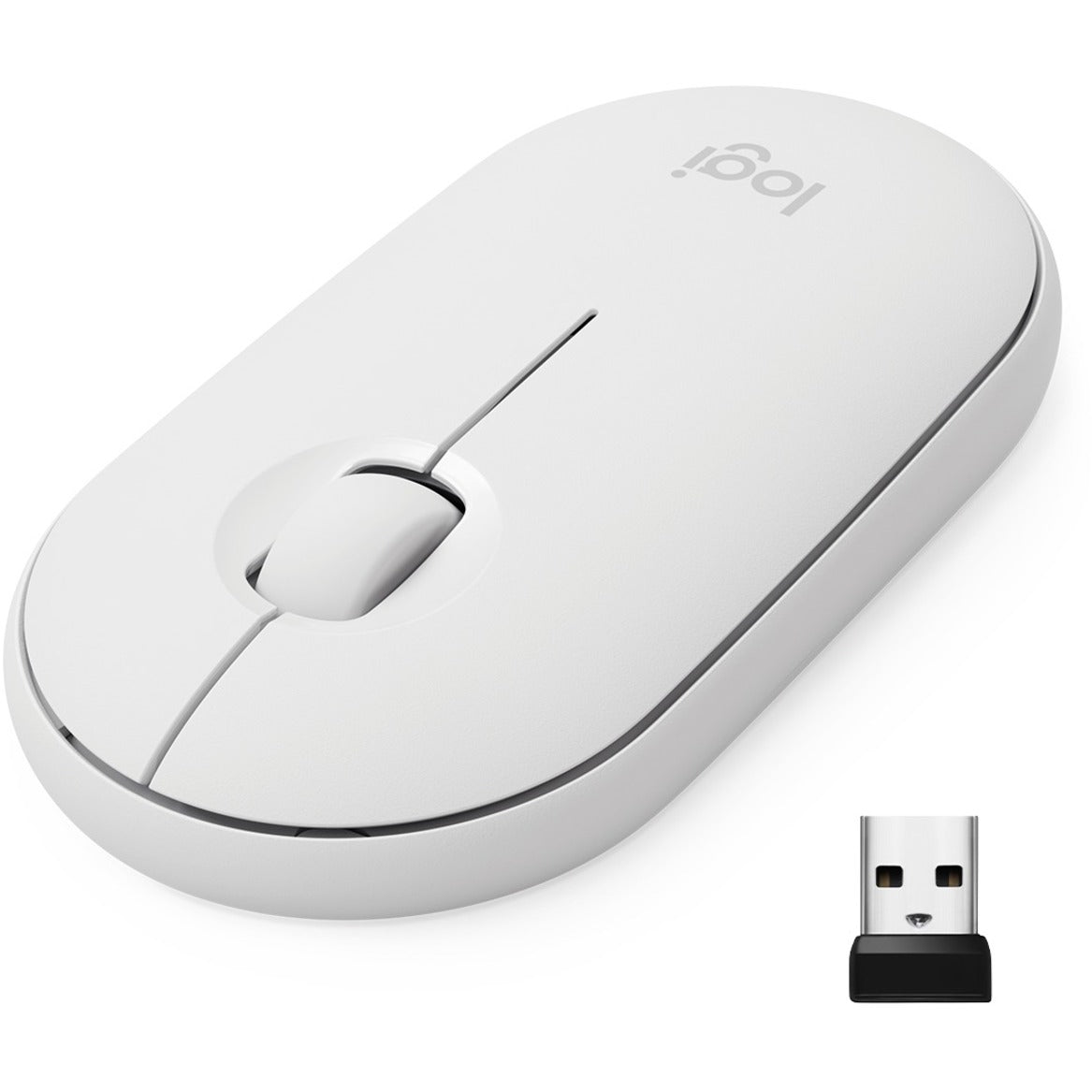 Logitech Pebble Wireless Mouse M350 - Bluetooth/Radio Frequency, Optical, Off White [Discontinued]