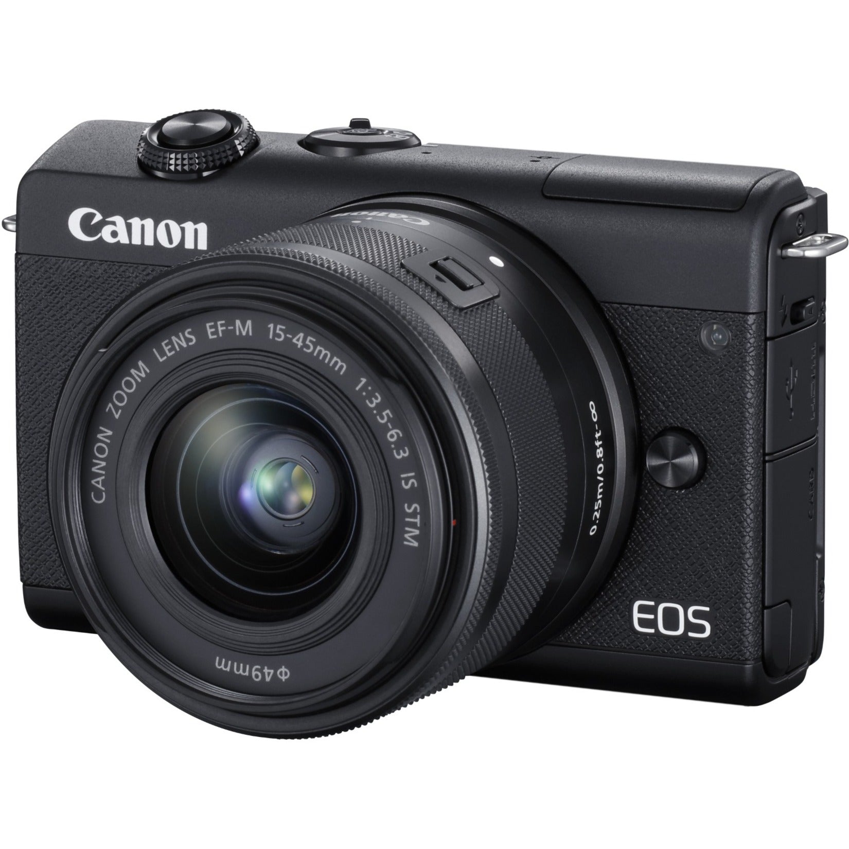 Canon 3699C009 EOS M200 Mirrorless Camera with Lens, 24.1 Megapixel, 3 Touchscreen, 4K Video