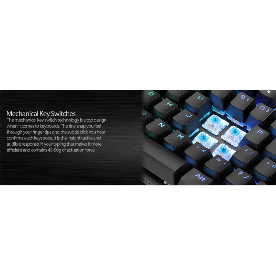 Adesso AKB-650EB EasyTouch RGB Programmable Mechanical Gaming Keyboard with Detachable Magnetic Palmrest