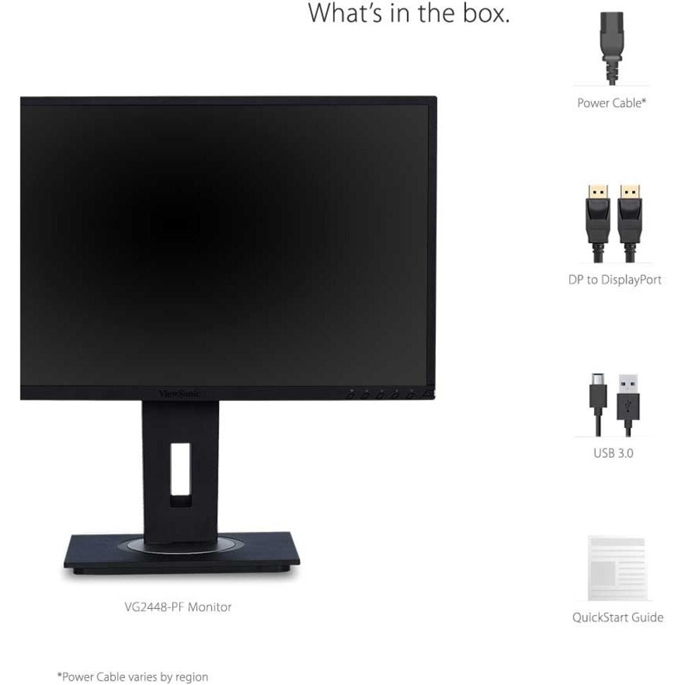 ViewSonic VG2448-PF monitor with included cables and accessories-alternate-image14