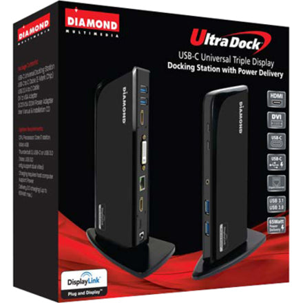 DIAMOND DS3900PD Docking Station, USB-C Dock with 7 Ports, 65W Power Supply [Discontinued]