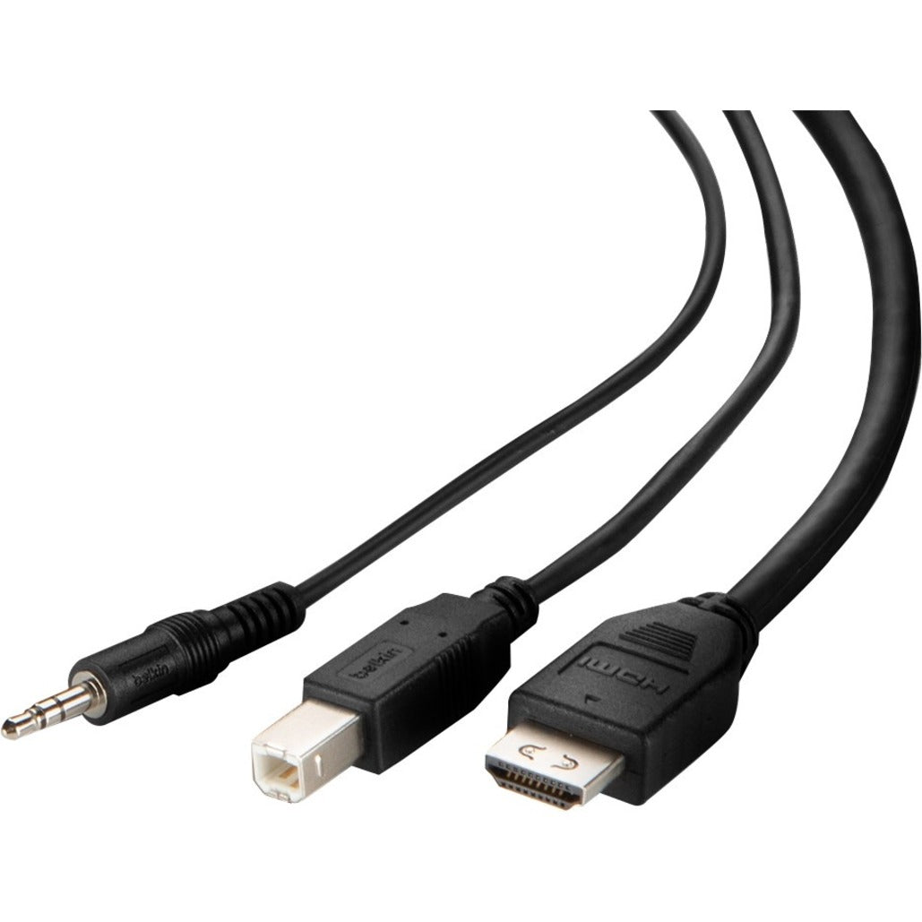 Belkin F1DN1CCBL-DH6T DVI to HDMI High Retention + USB A/B + Audio Passive Combo KVM Cable, 6 ft