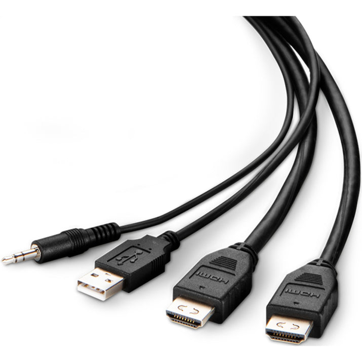 Belkin F1DN2CCBL-HH10T Dual HDMI High Retention + USB A/B + Audio Passive Combo KVM Cable, 10 ft