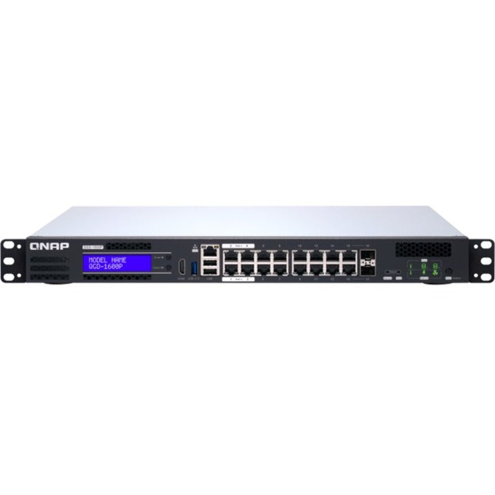 QNAP QGD-1600P-8G-US QGD-1600P-8G Ethernet Switch, 16 Ports, Gigabit Ethernet, PoE+, PoE++, 2 SFP Slots