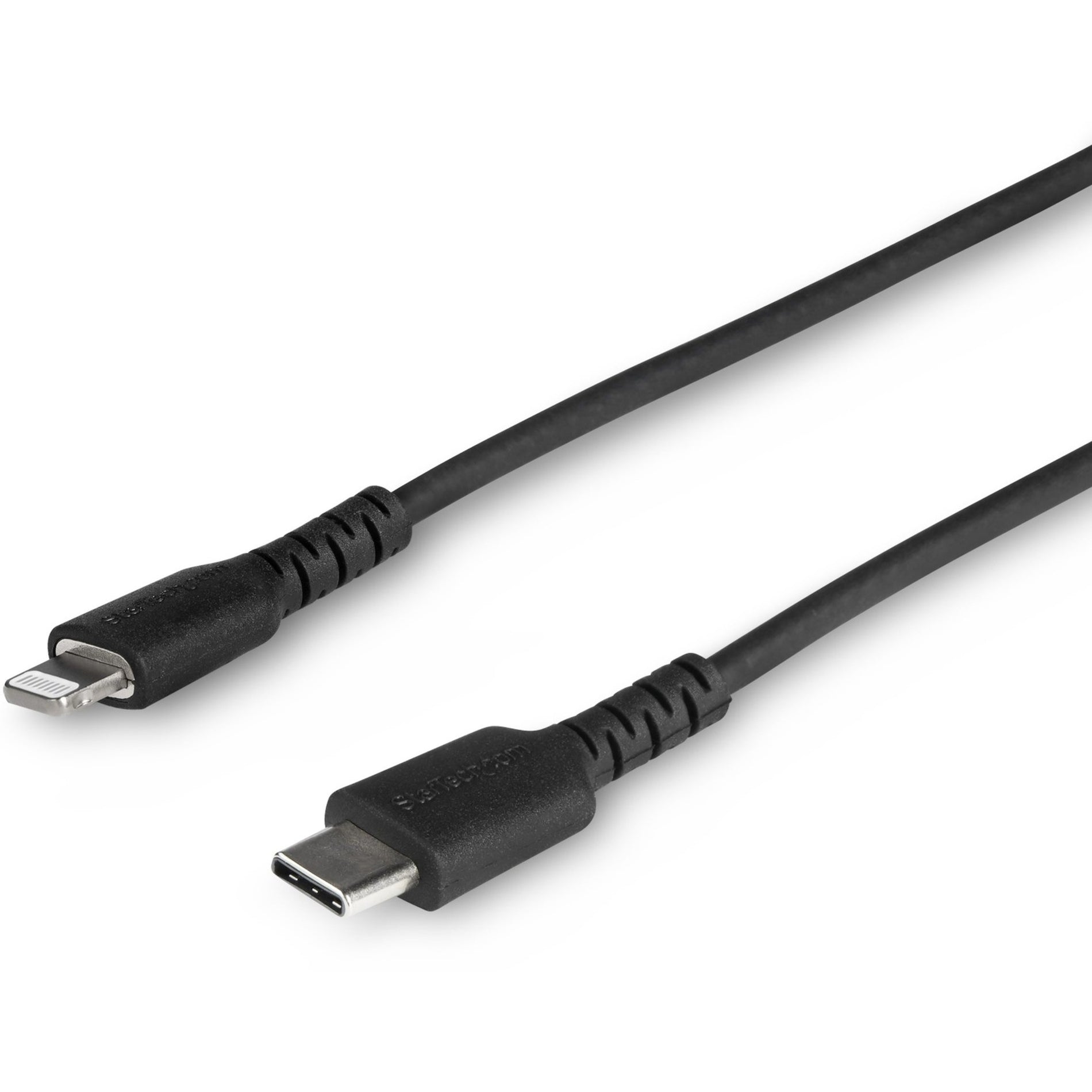 StarTech.com RUSBCLTMM1MB 1m/3.3ft USB C to Lightning Cable - MFi Certified, Heavy Duty Lightning Cable, Black, Durable USB Charging Cable