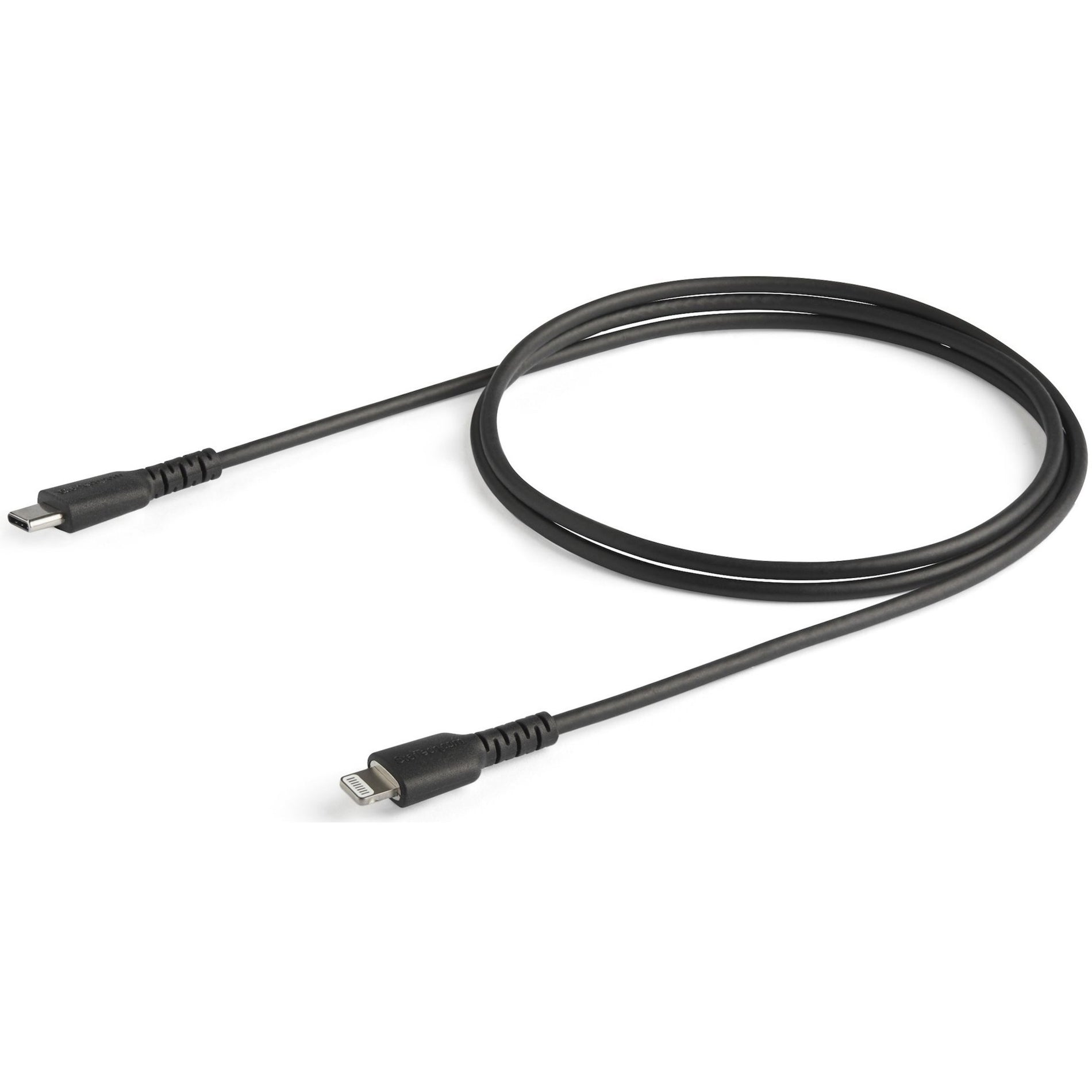 StarTech.com RUSBCLTMM1MB 1m/3.3ft USB C to Lightning Cable - MFi Certified, Heavy Duty Lightning Cable, Black, Durable USB Charging Cable