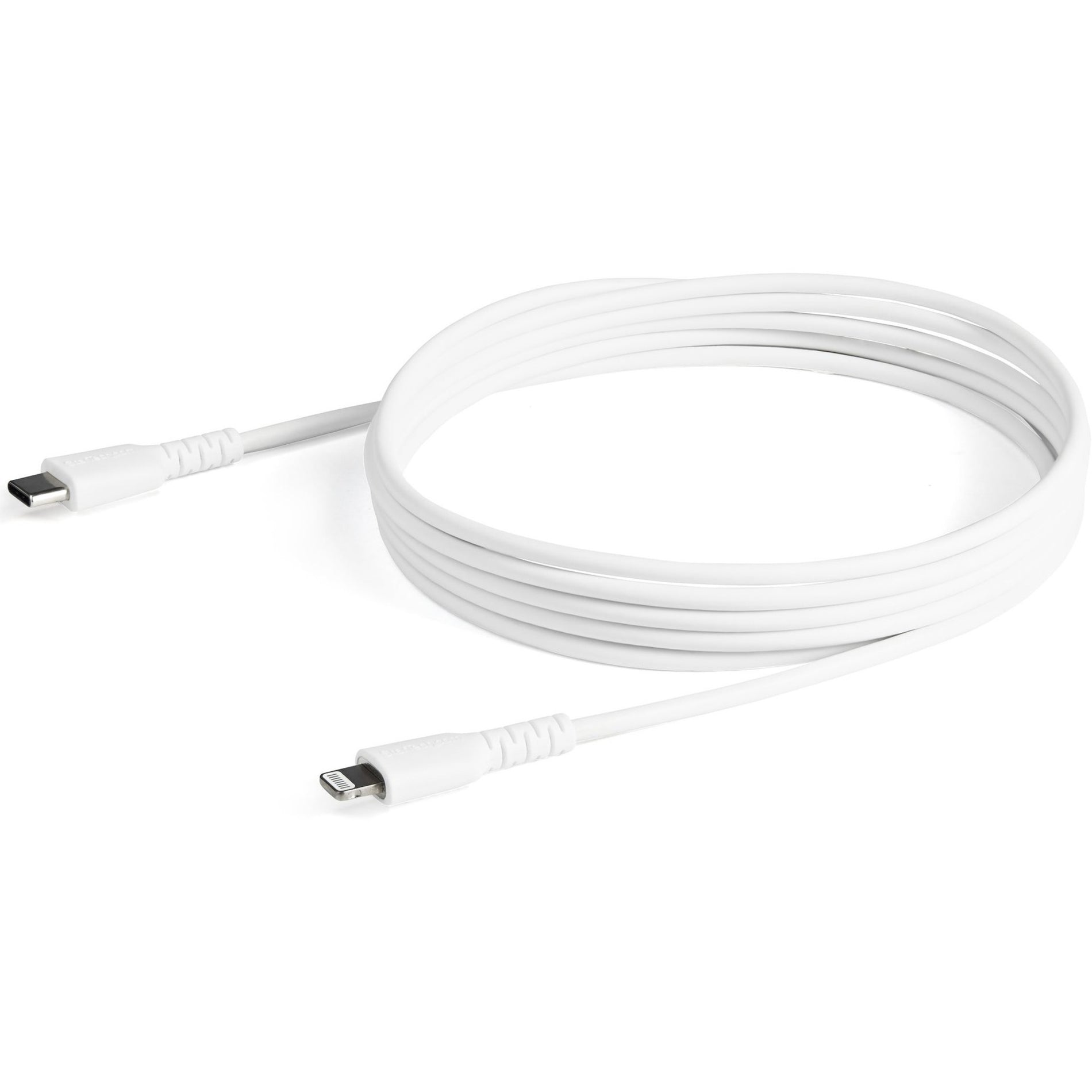 StarTech.com RUSBCLTMM2MW 2m/6.6ft USB C to Lightning Cable - MFi Certified, Heavy Duty Lightning Cable, White, Durable USB Charging Cable