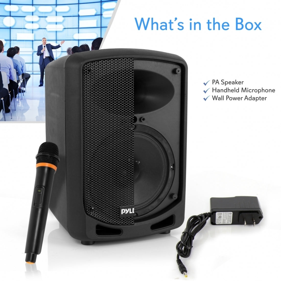 Pyle PSBT65A Portable Bluetooth Speaker System, Wireless Audio Stream, Karaoke, LCD Display