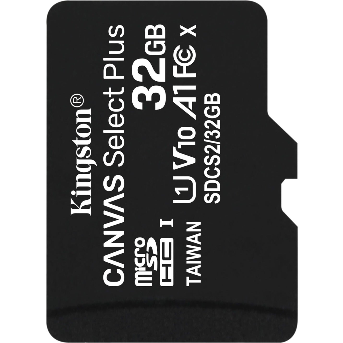 Kingston SDCS2/32GBSP Canvas Select Plus microSD Card With Android A1 Performance Class, 32GB Storage Capacity, 100 MB/s Read Speed, Class 10/UHS-I (U1)