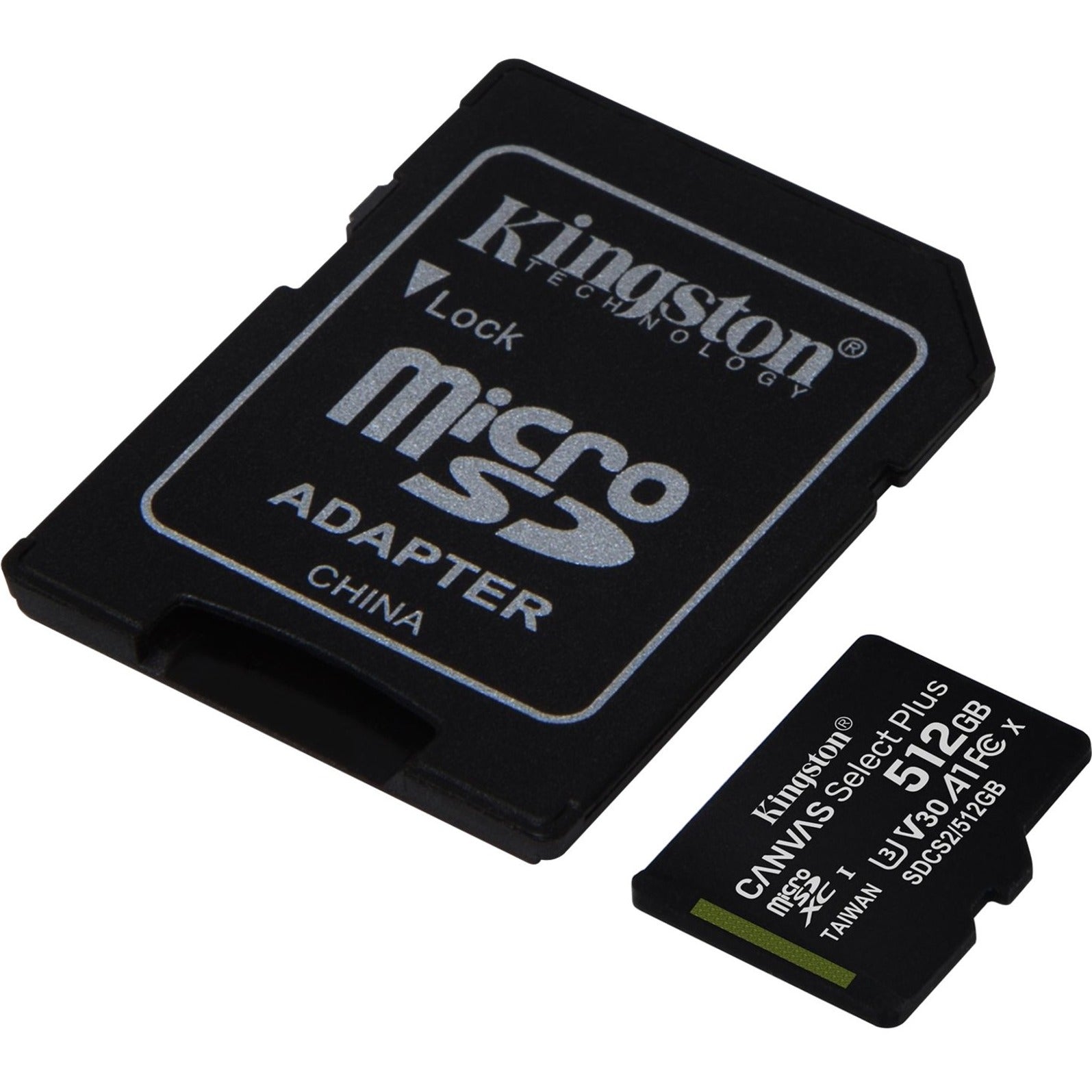 Kingston SDCS2/512GB Canvas Select Plus microSD Card With Android A1 Performance Class, 512GB