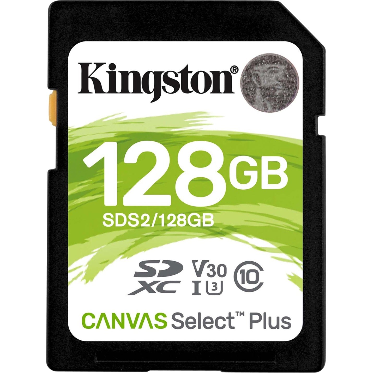 Kingston SDS2/128GB Canvas Select Plus SD Card For HD 1080p And 4K Video Cameras, 128GB Storage Capacity, Class 10/UHS-I (U3), 100MB/s Read Speed