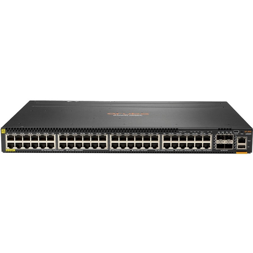 Aruba JL661A 6300M 48-port 1GbE Class 4 PoE and 4-port SFP56 Switch, Gigabit Ethernet, Rack-mountable