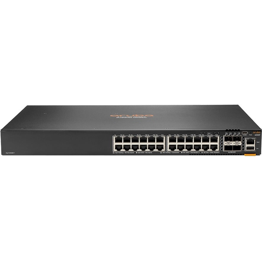 Aruba 6300F 24-port 1GbE and 4-port SFP56 Switch, Gigabit Ethernet Network, Power Supply