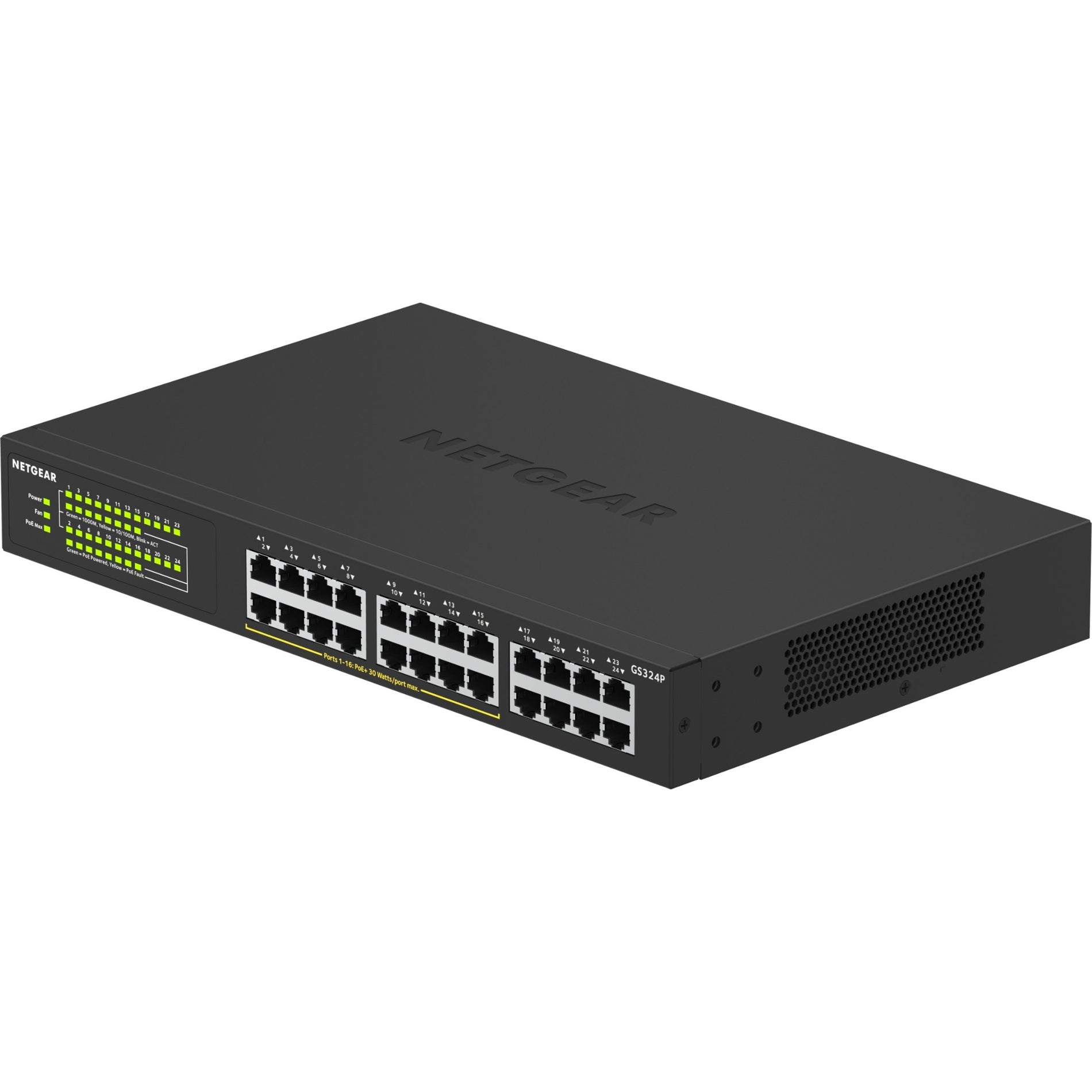 Netgear GS324P-100NAS GS324P Ethernet Switch, 24 Port Gigabit Network, Power Supply Included
