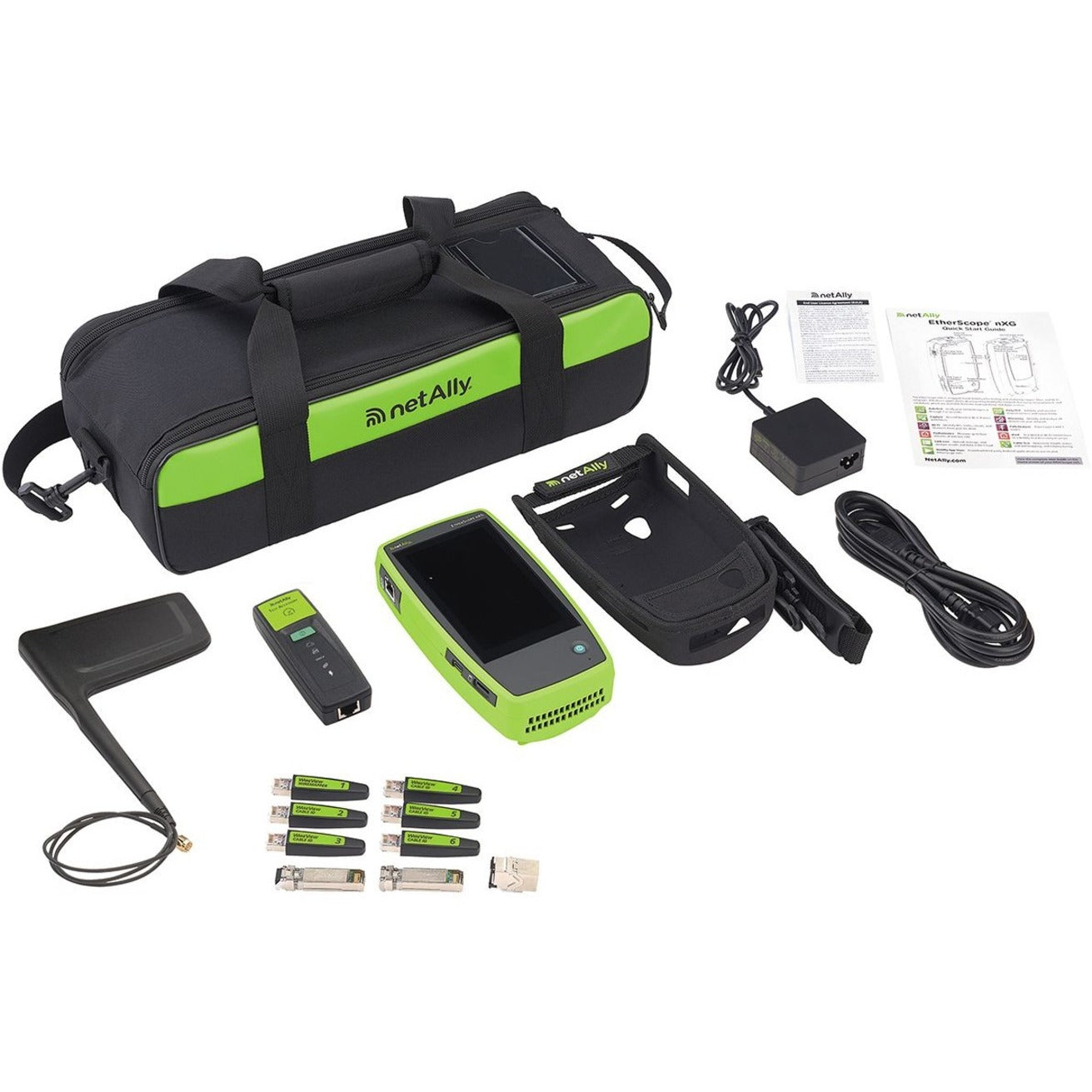 NetAlly EXG-200-KIT EtherScope EXG-200 Network Testing Device, Network Testing Kit with Li-ION Battery, SFP+ Modules, and Accessories