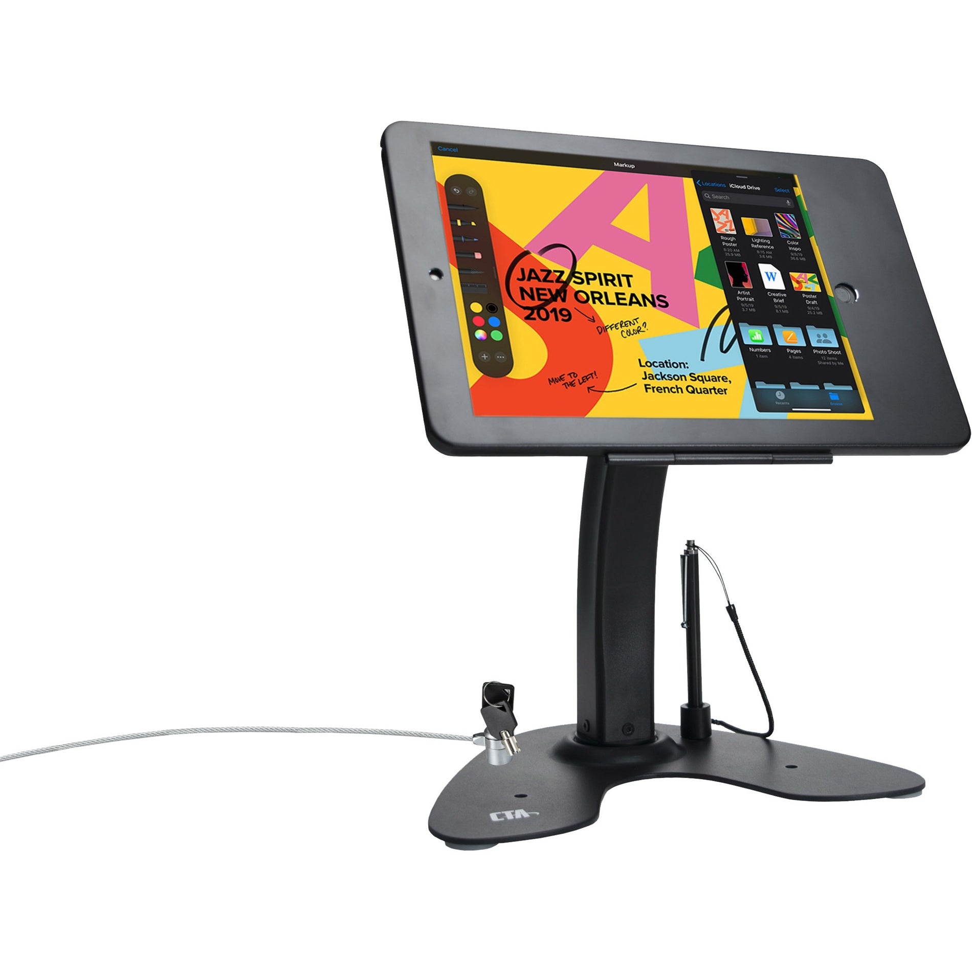 CTA Digital Desk Mount for iPad, iPad Air, iPad Pro, Card Reader (PAD-ASKB10) Main image