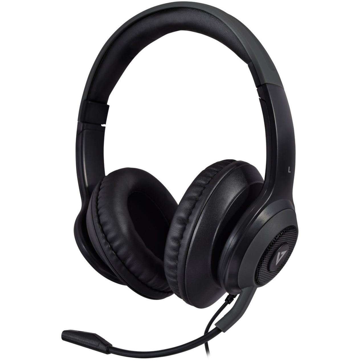V7 HC701 Premium Over-Ear Stereo Headset with Boom Mic, Noise Cancelling, USB Control Hub