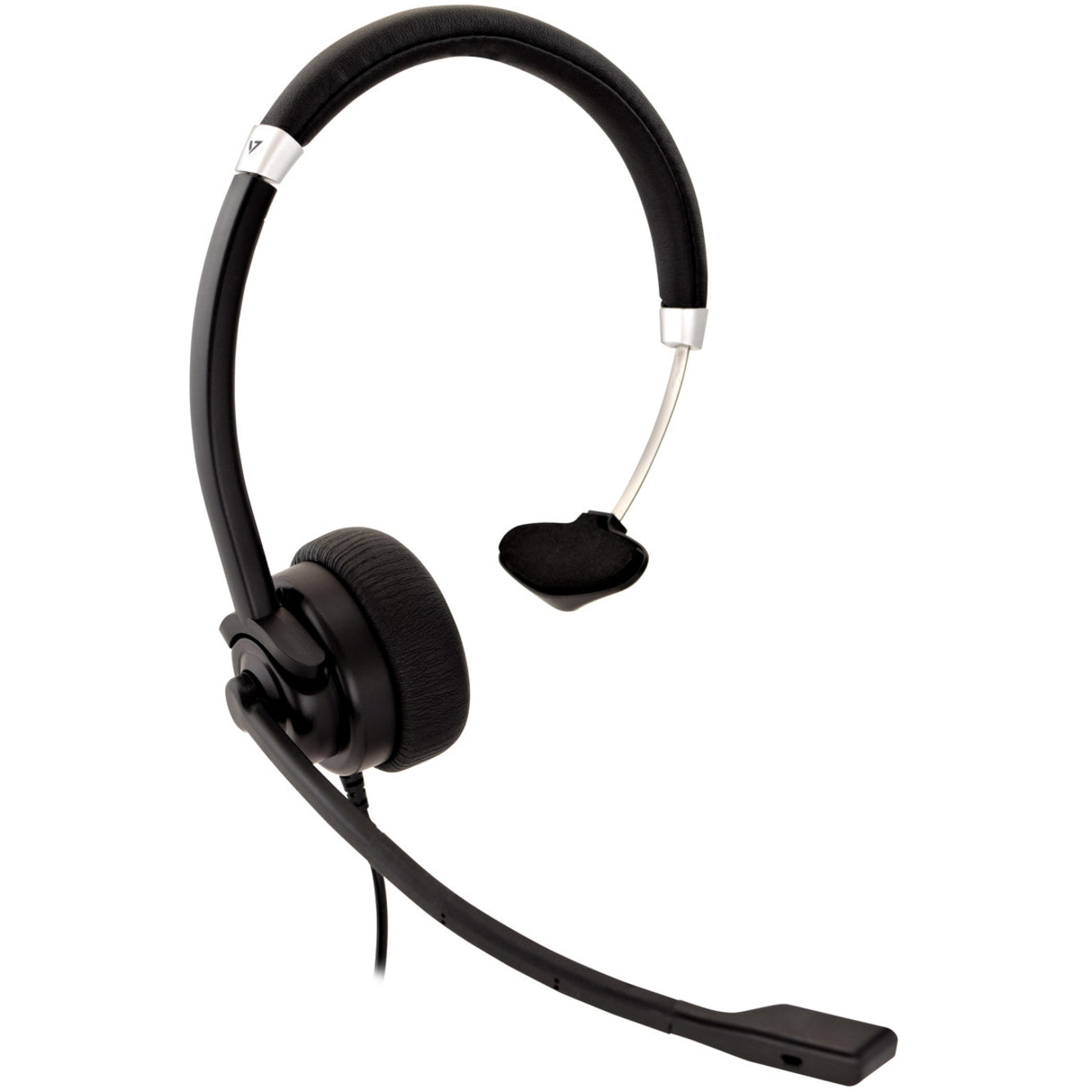 V7 HU411 Deluxe USB Mono Headset with Boom Mic, Over-the-head, Noise Cancelling, 2 Year Warranty